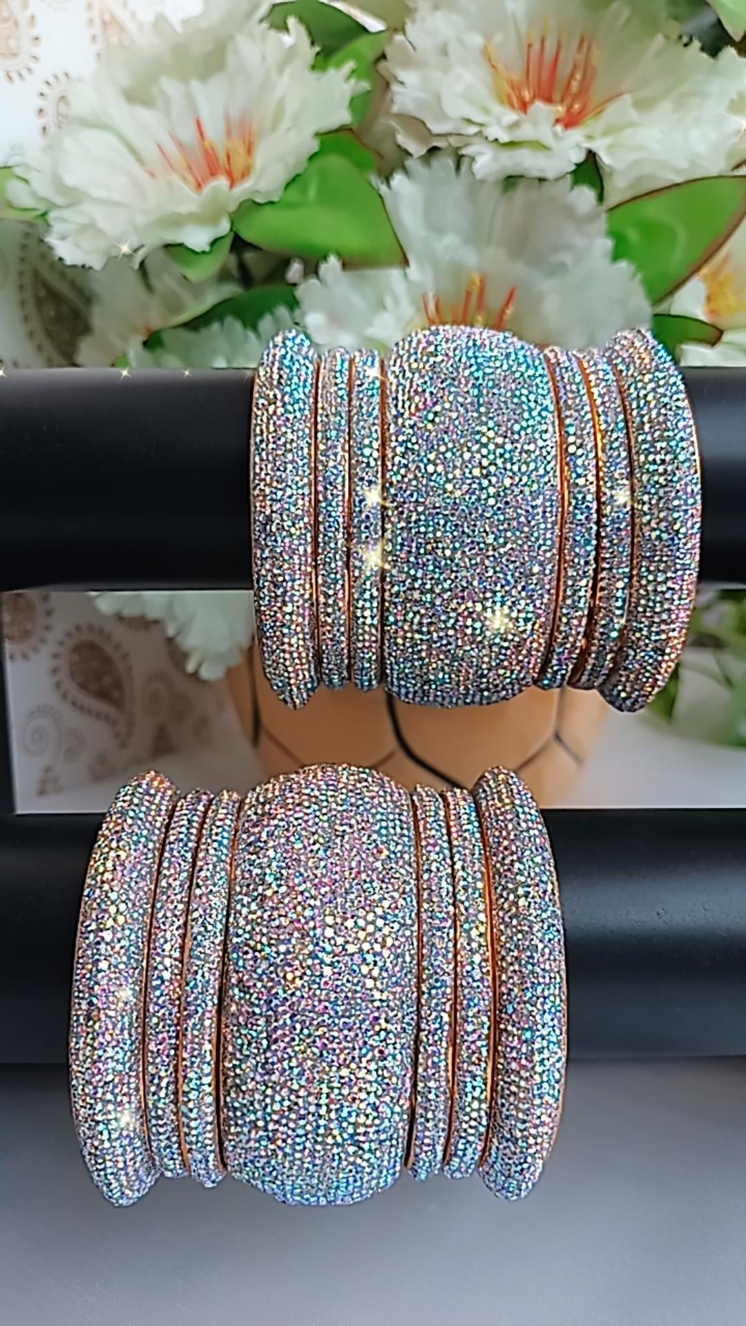 SILVER NAURANGI BRIDAL BANGLES SET