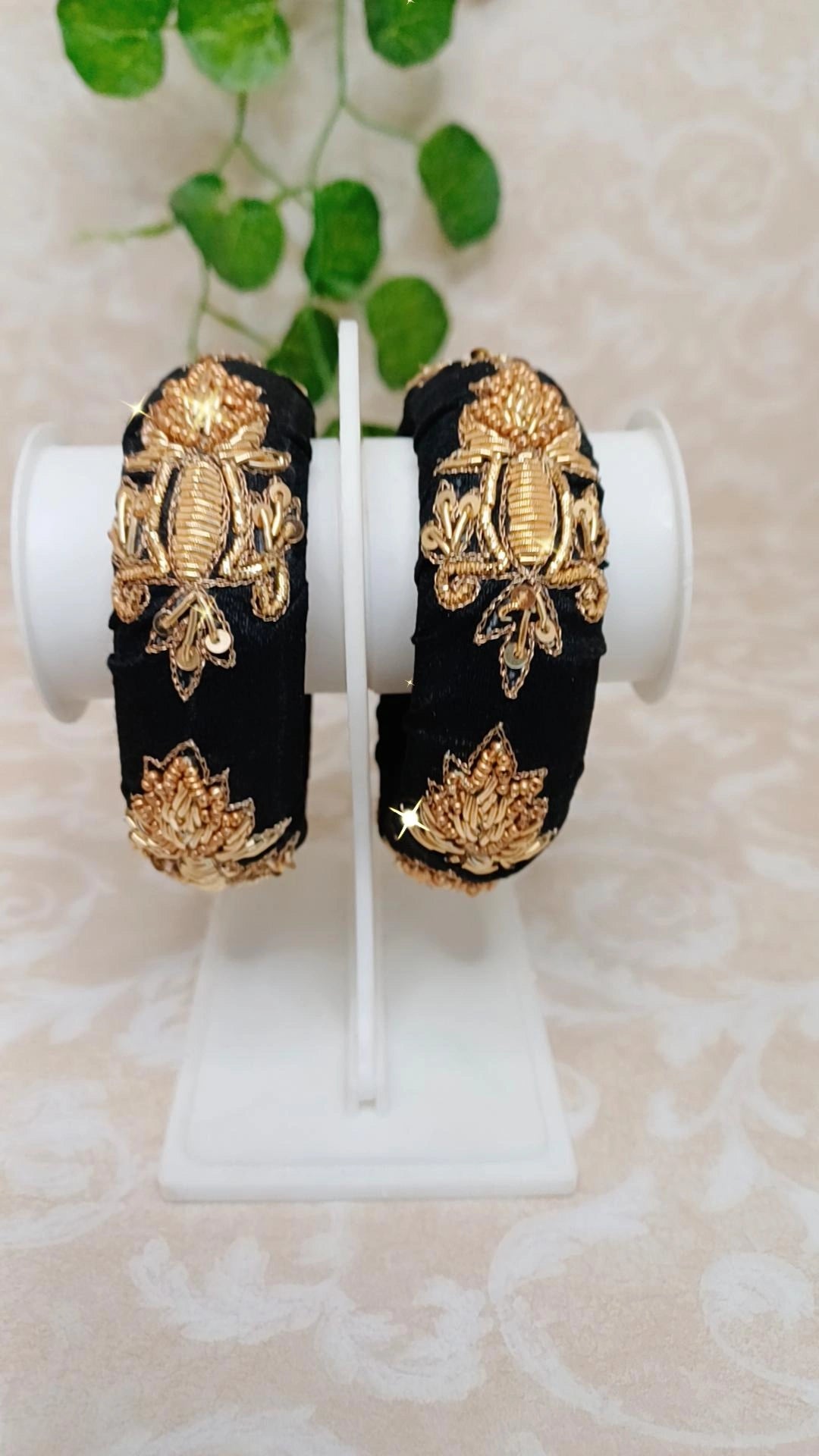 BLACK ZARDOZI BANGLES