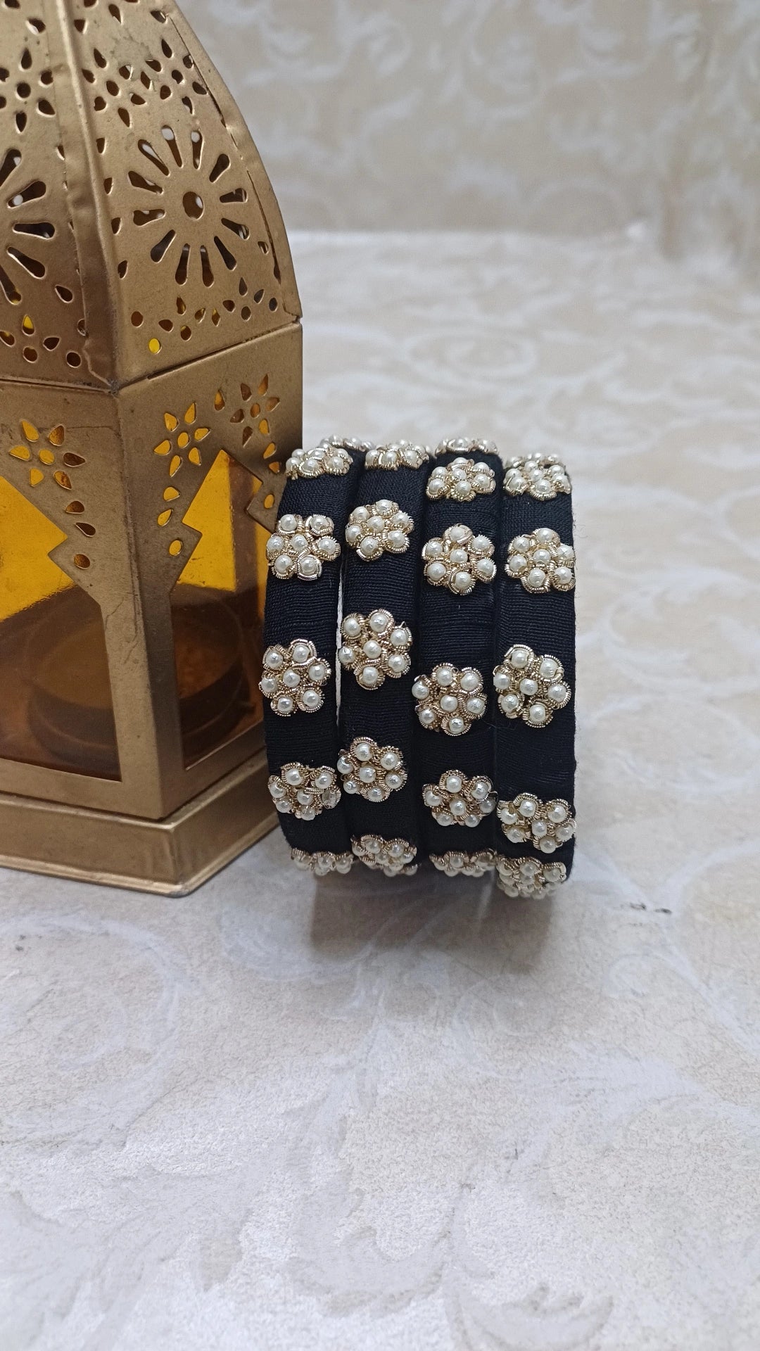 BLACK PEARL ZARDOZI BANGLES