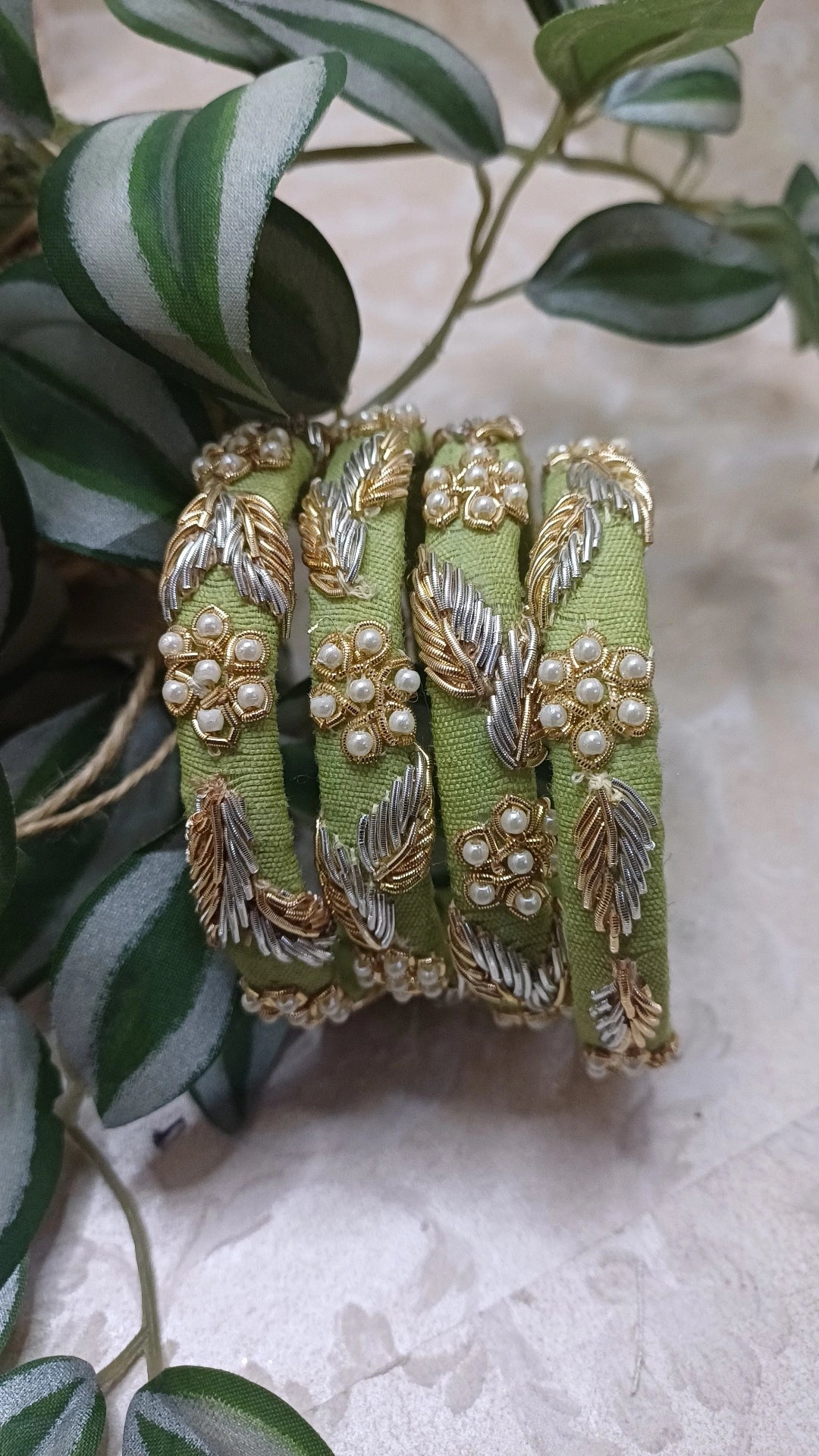 AYAT GREEN ZARDOZI BANGLES