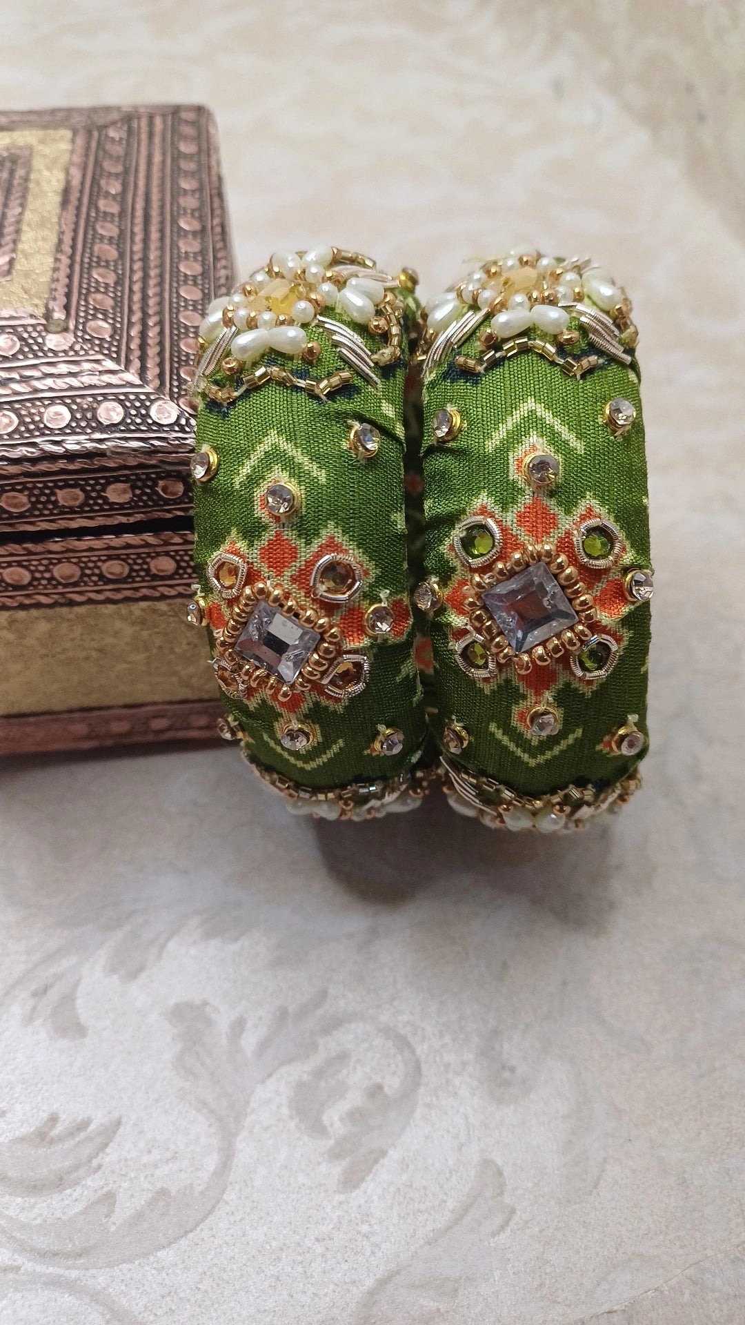 RATI GREEN KALAMKARI BANGLES