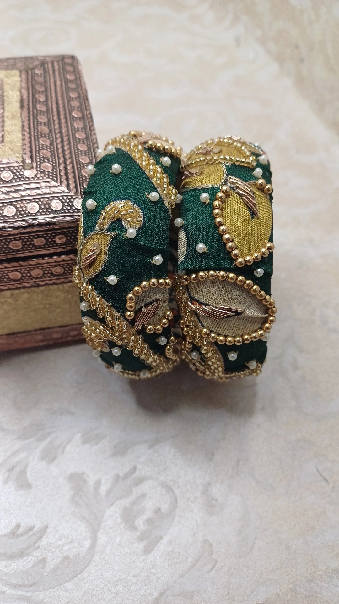 RAAZ GREEN KALAMKARI BANGLES
