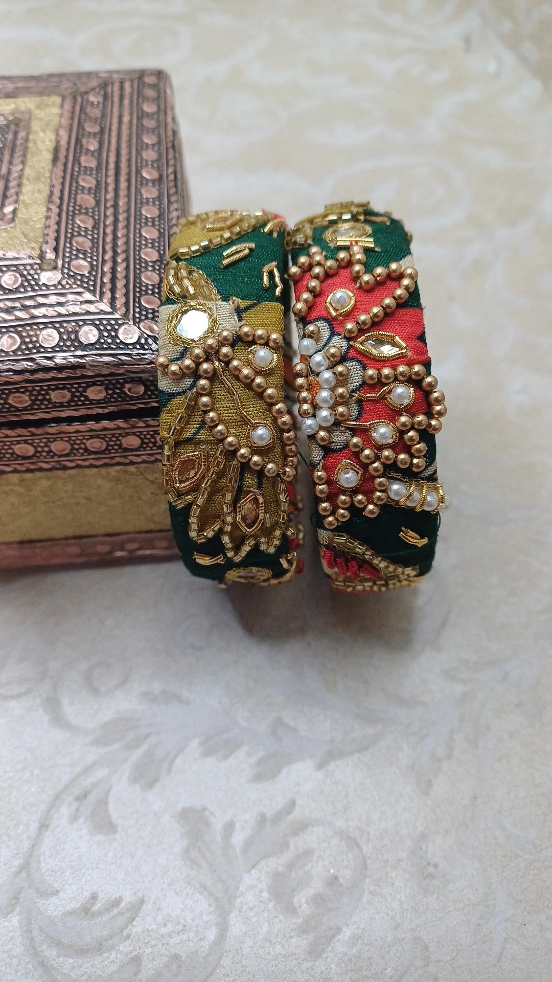 ROHINI GREEN KALAMKARI BANGLES
