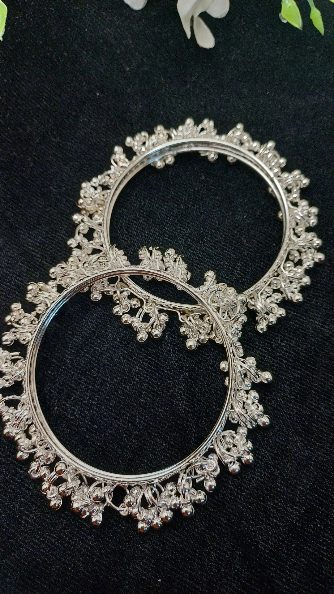 GHUNGRU SILVER BANGLES