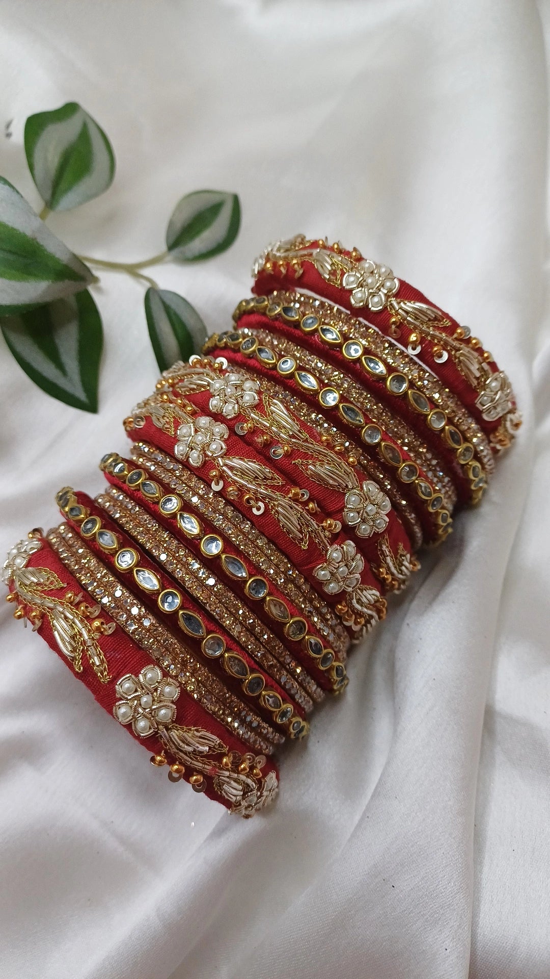 JASHN MAROON ZARDOZI BANGLES