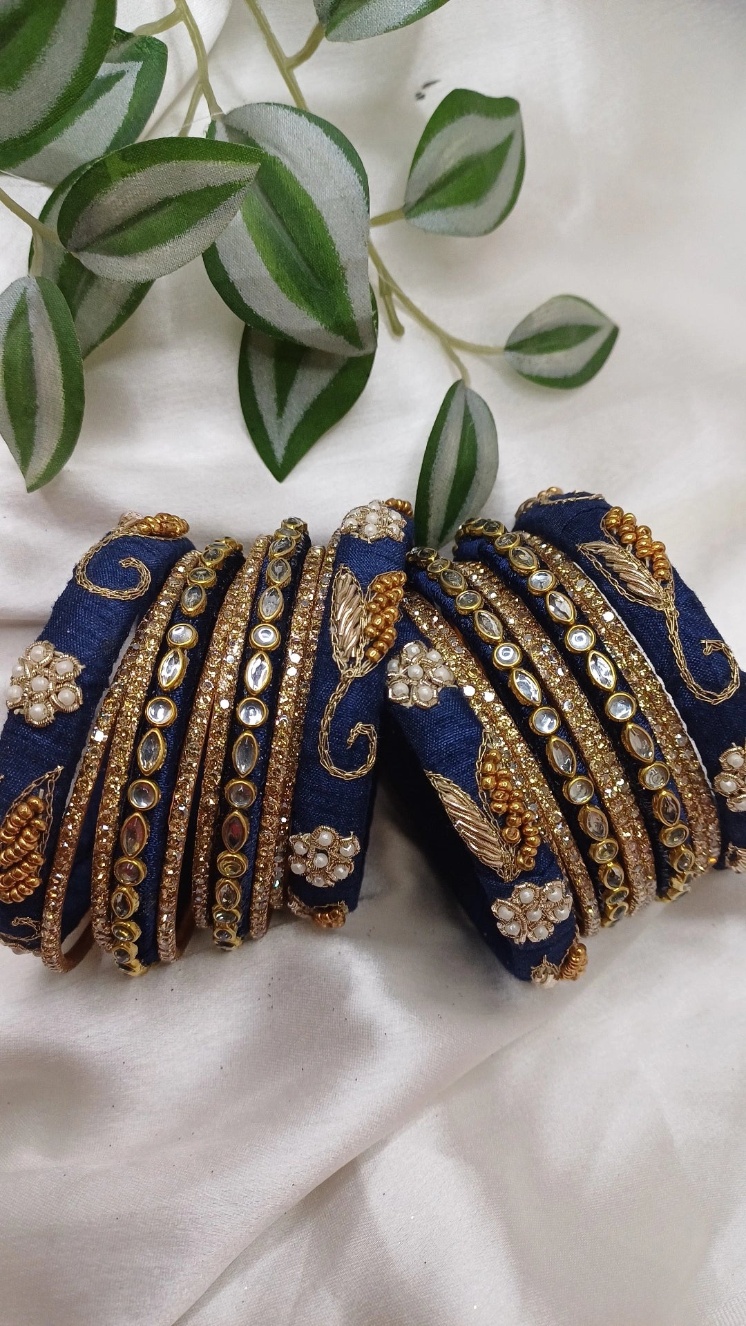 JASHN NAVYBLUE ZARDOZI BANGLES