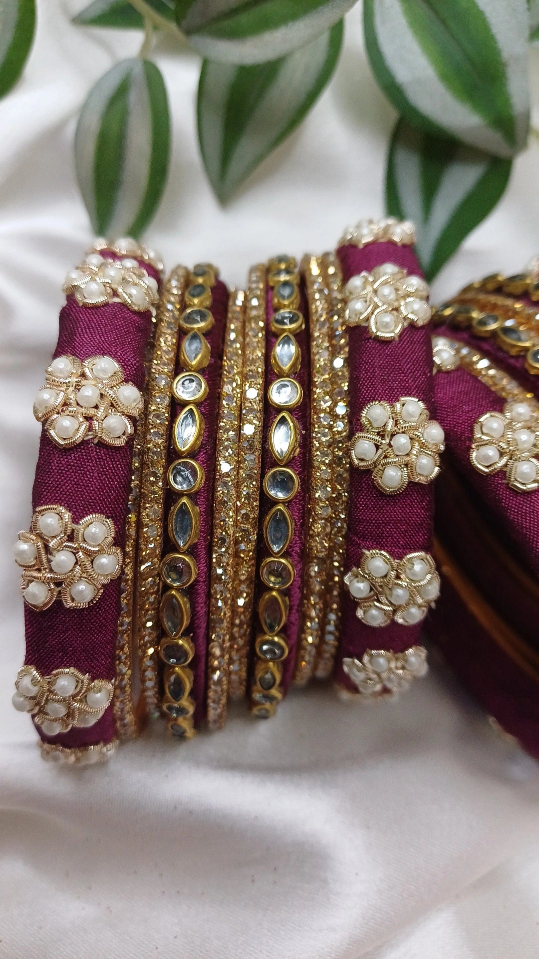 JASHN PLUM ZARDOZI BANGLES