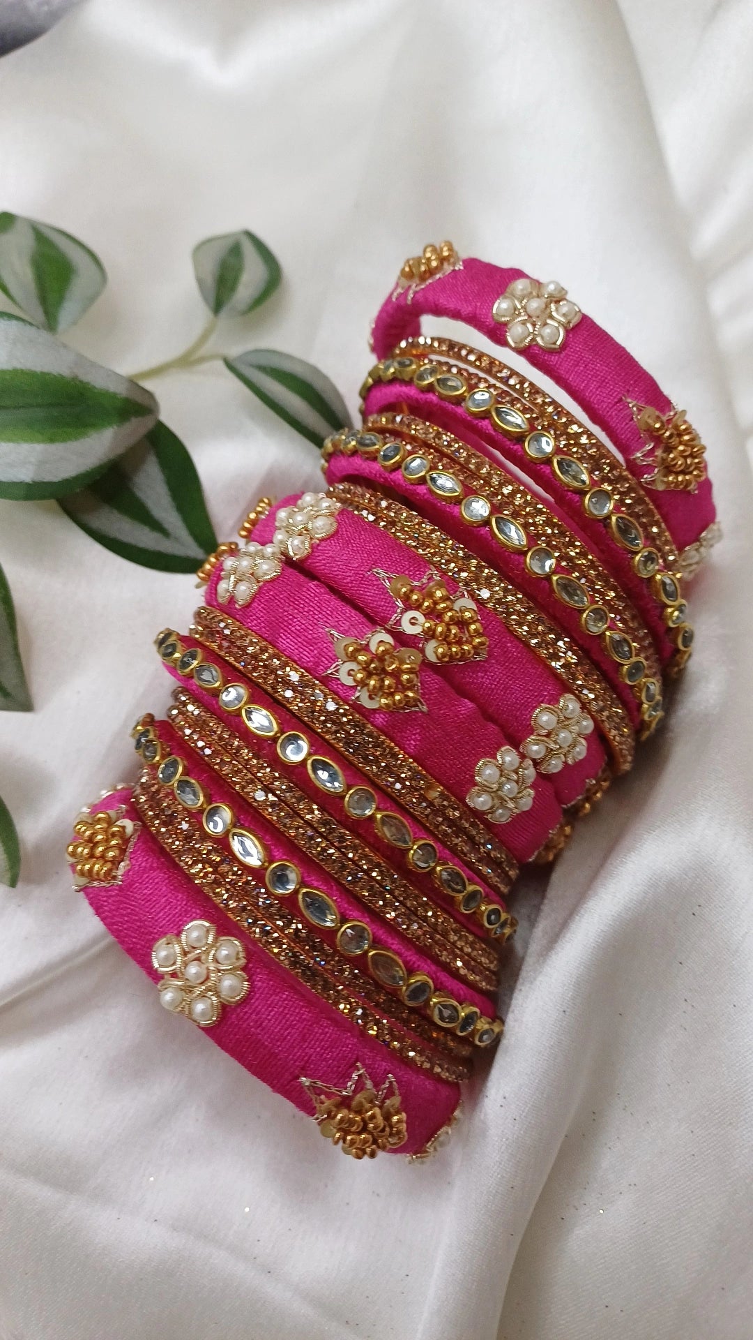 JASHN DARK PINK ZARDOZI BANGLES