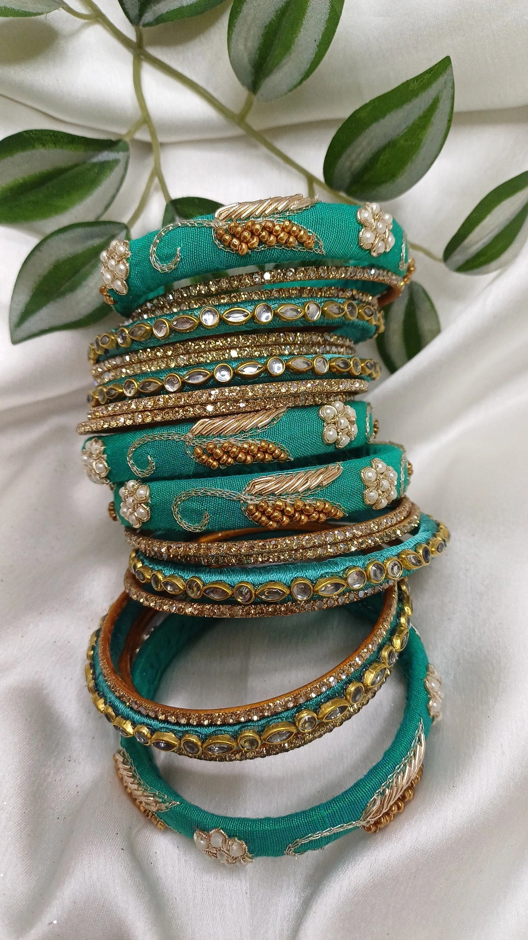 JASHN REGAL TEAL ZARDOZI BANGLES