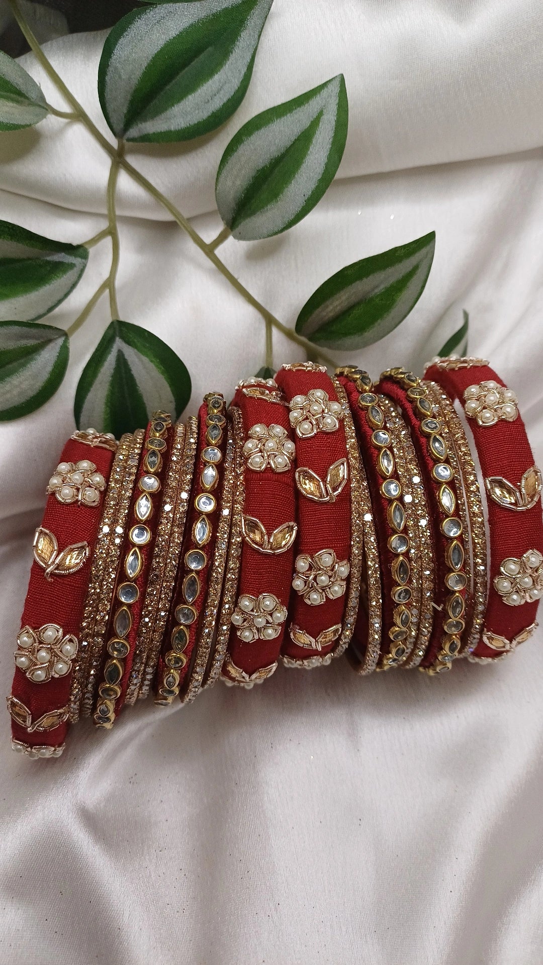 JASHN MAAROON ZARDOZI BANGLES