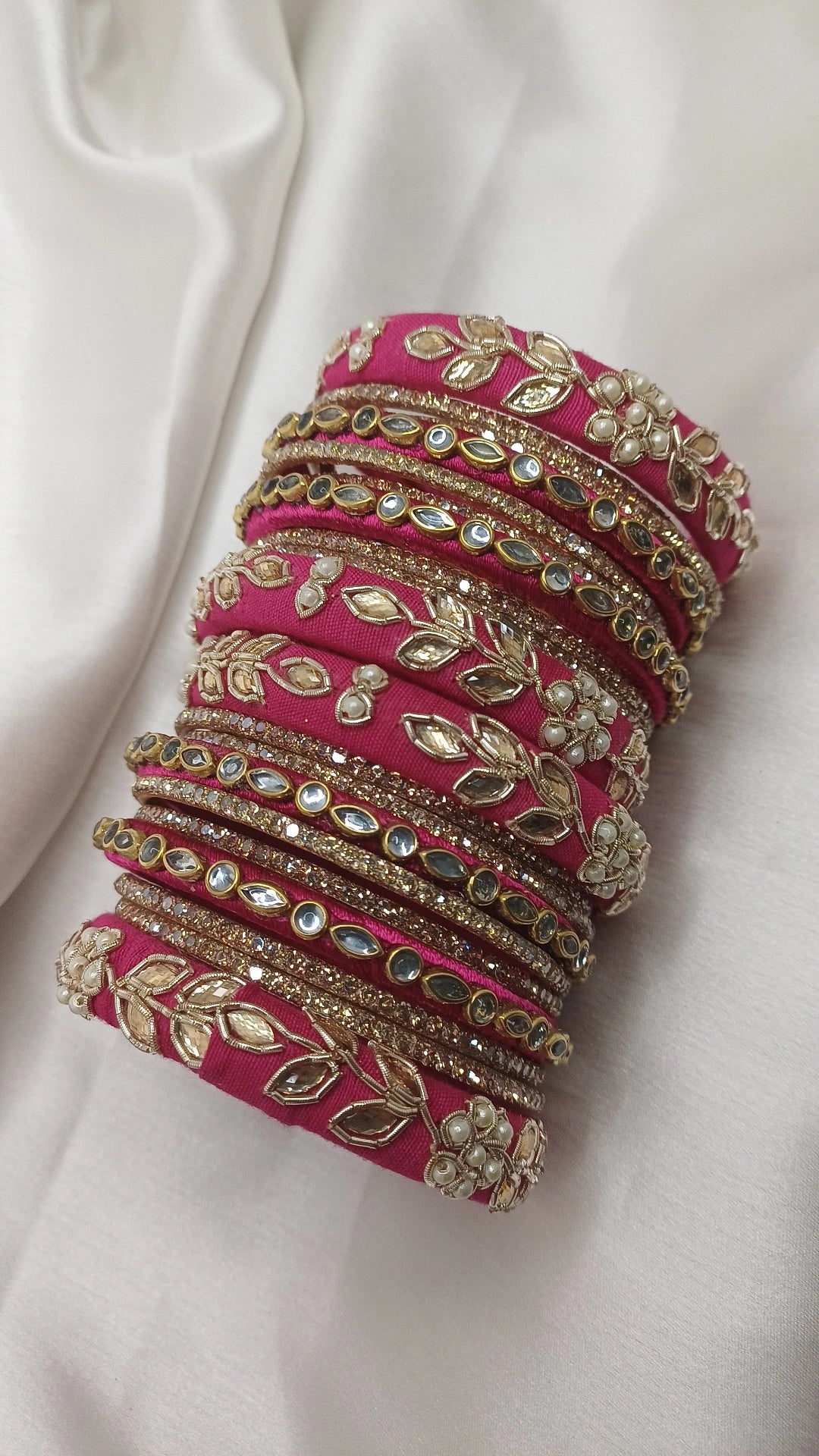 JASHN DEEP PINK ZARDOZI BANGLES