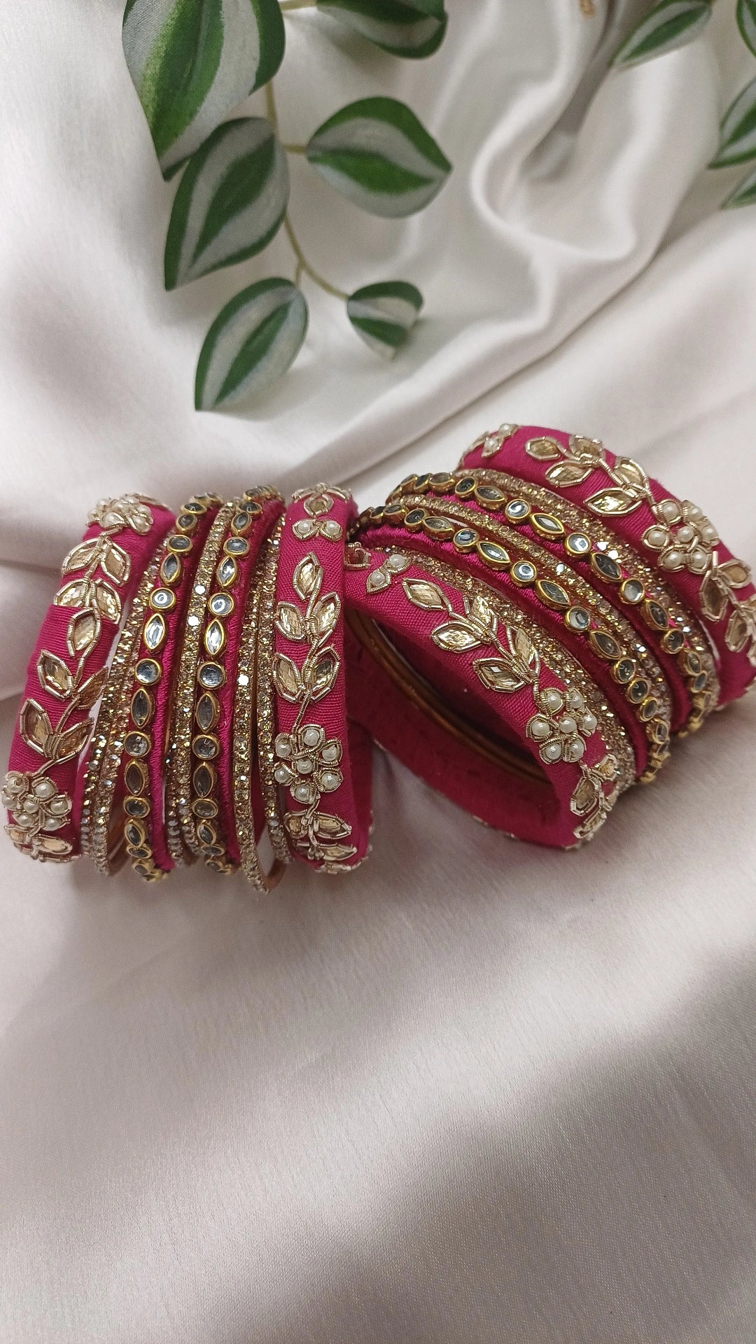 JASHN DEEP PINK ZARDOZI BANGLES