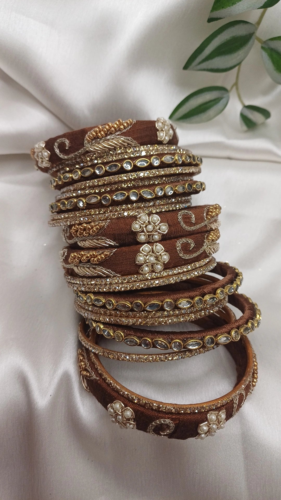 JASHN BROWN ZARDOZI BANGLES
