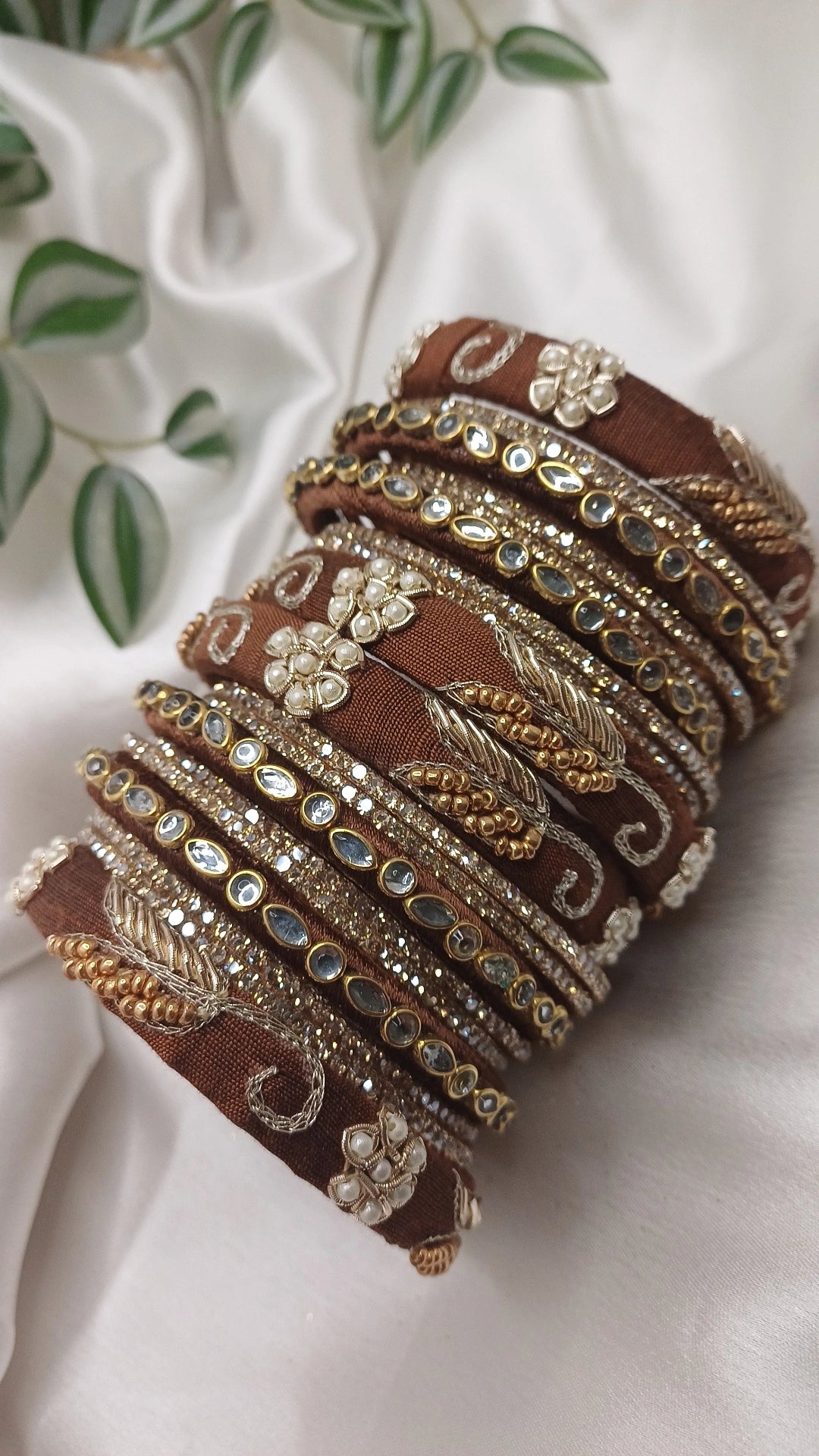 JASHN BROWN ZARDOZI BANGLES