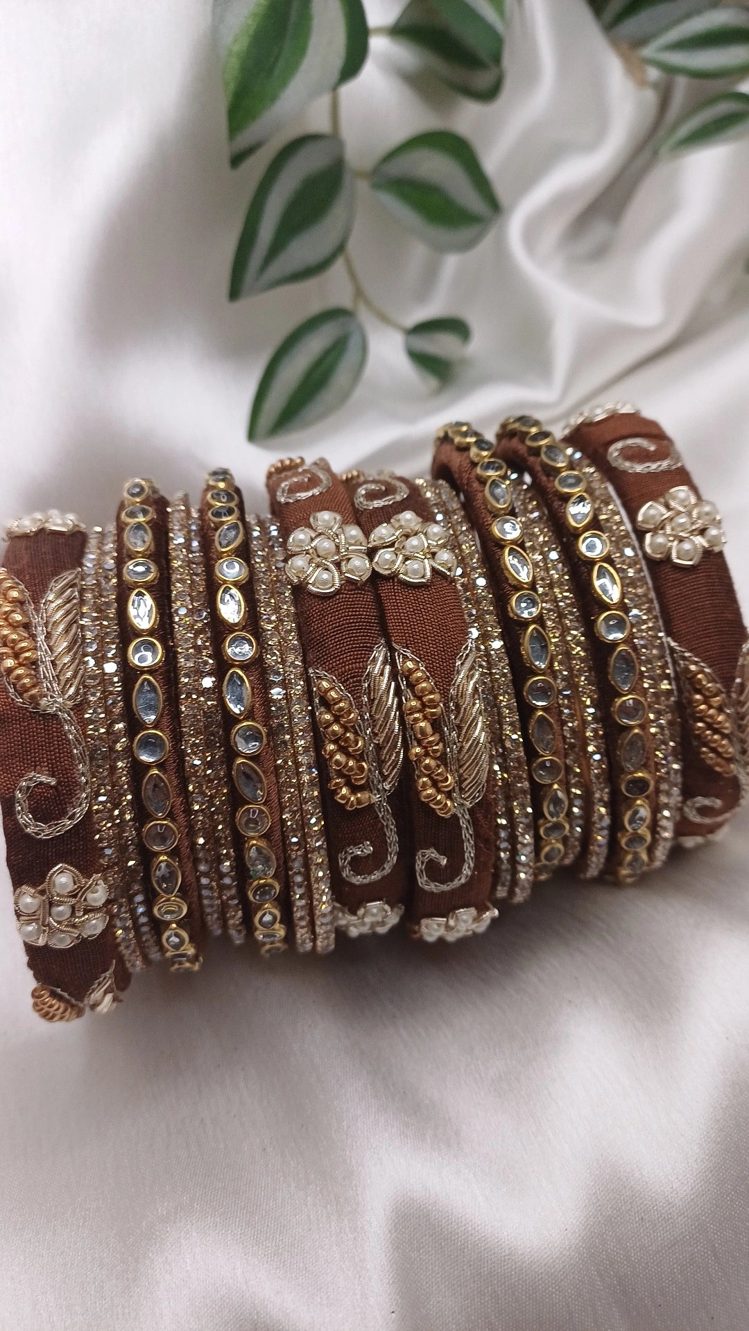 JASHN BROWN ZARDOZI BANGLES