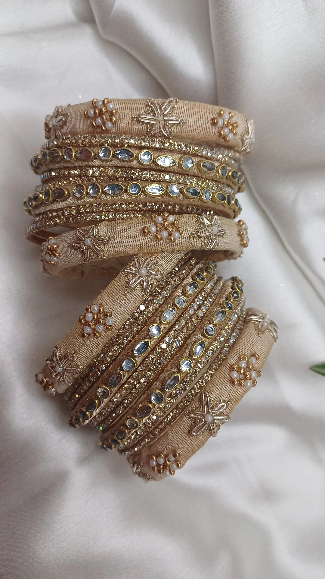 JASHN BEIGE ZARDOZI BANGLES