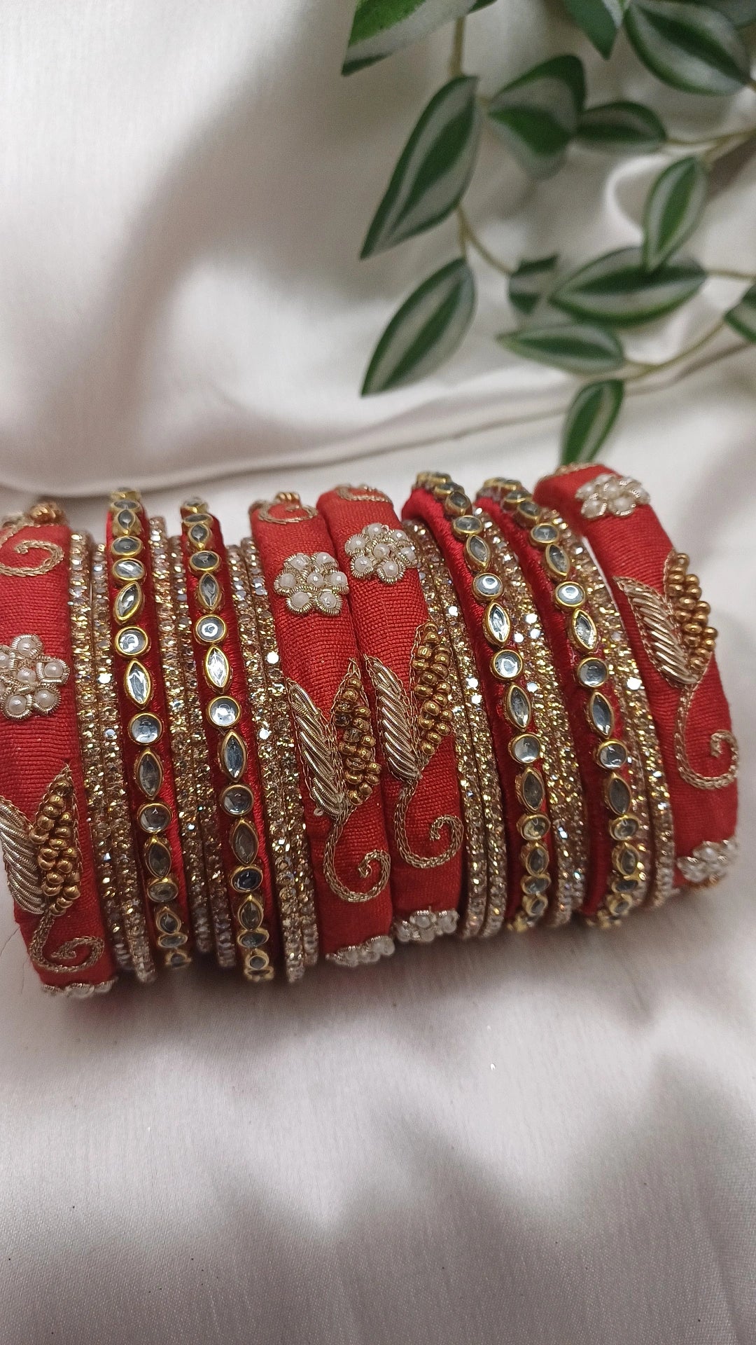 JASHN RED ZARDOZI BANGLES