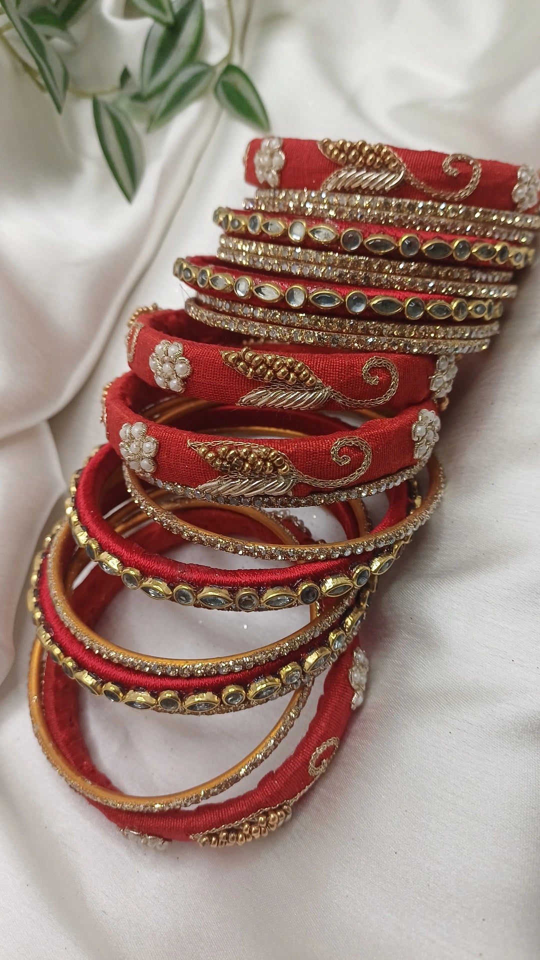 JASHN RED ZARDOZI BANGLES