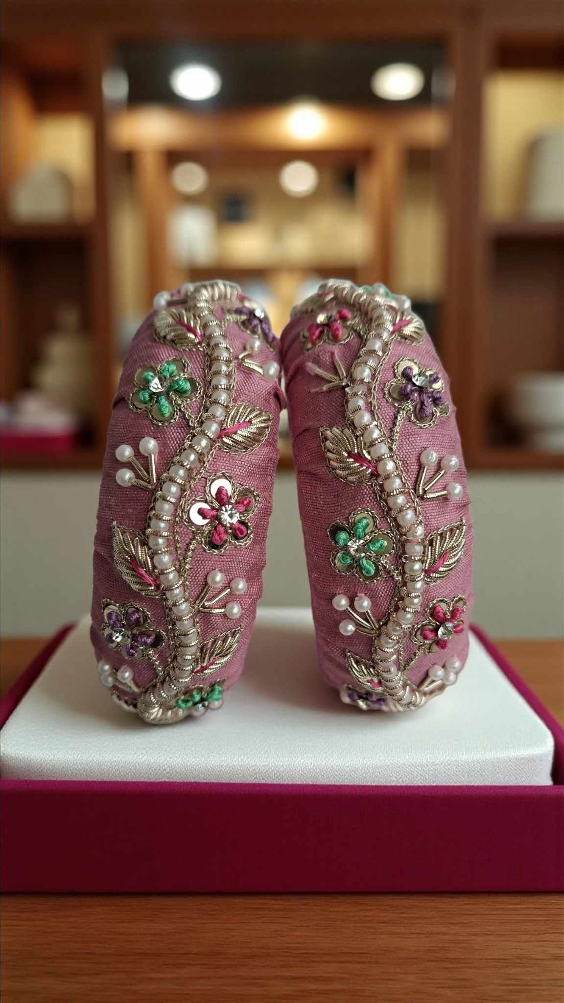 ANANDA PINK ZARI BANGLES 01