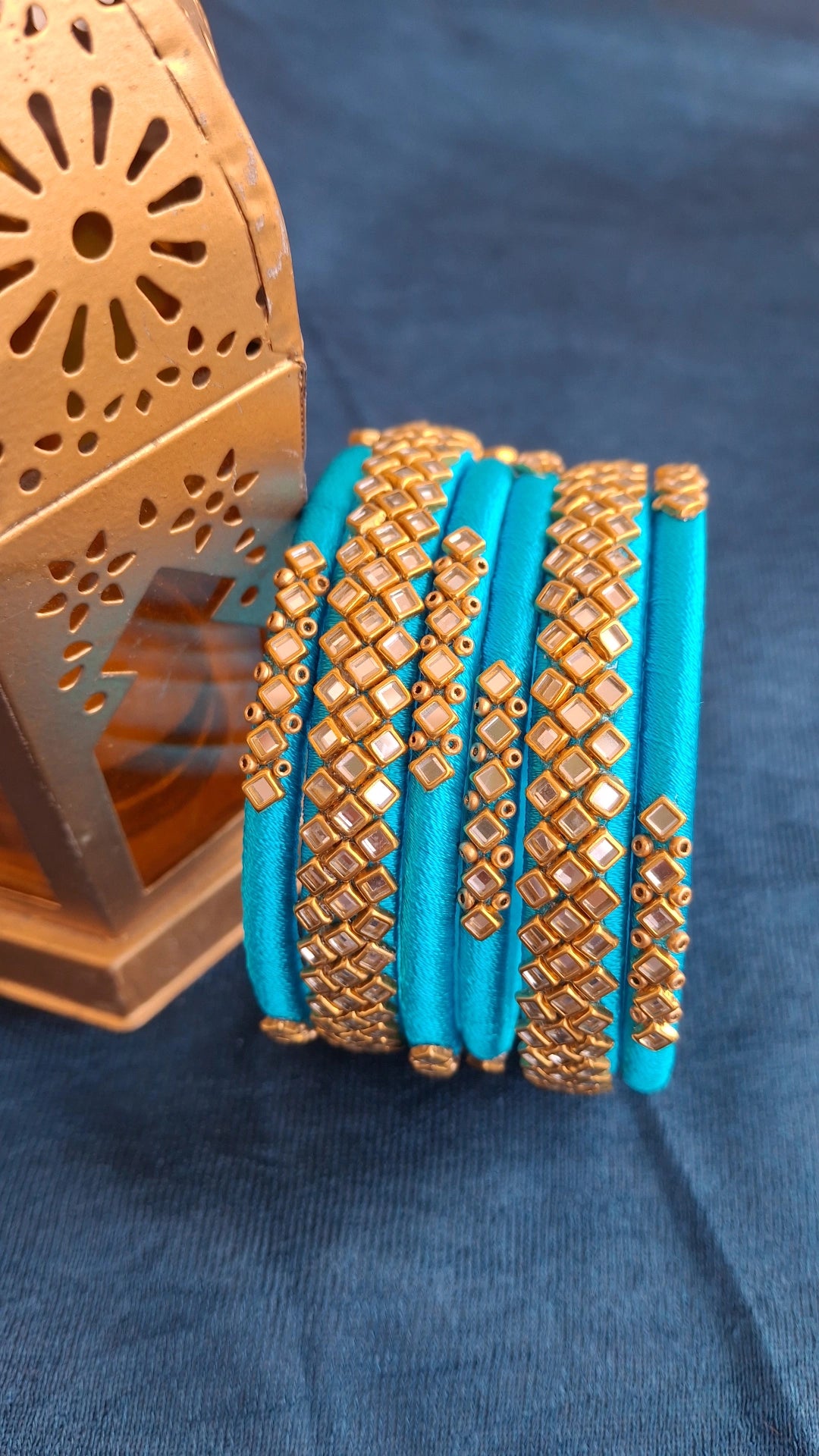 BLUE SILKTHREAD FANCY BANGLES