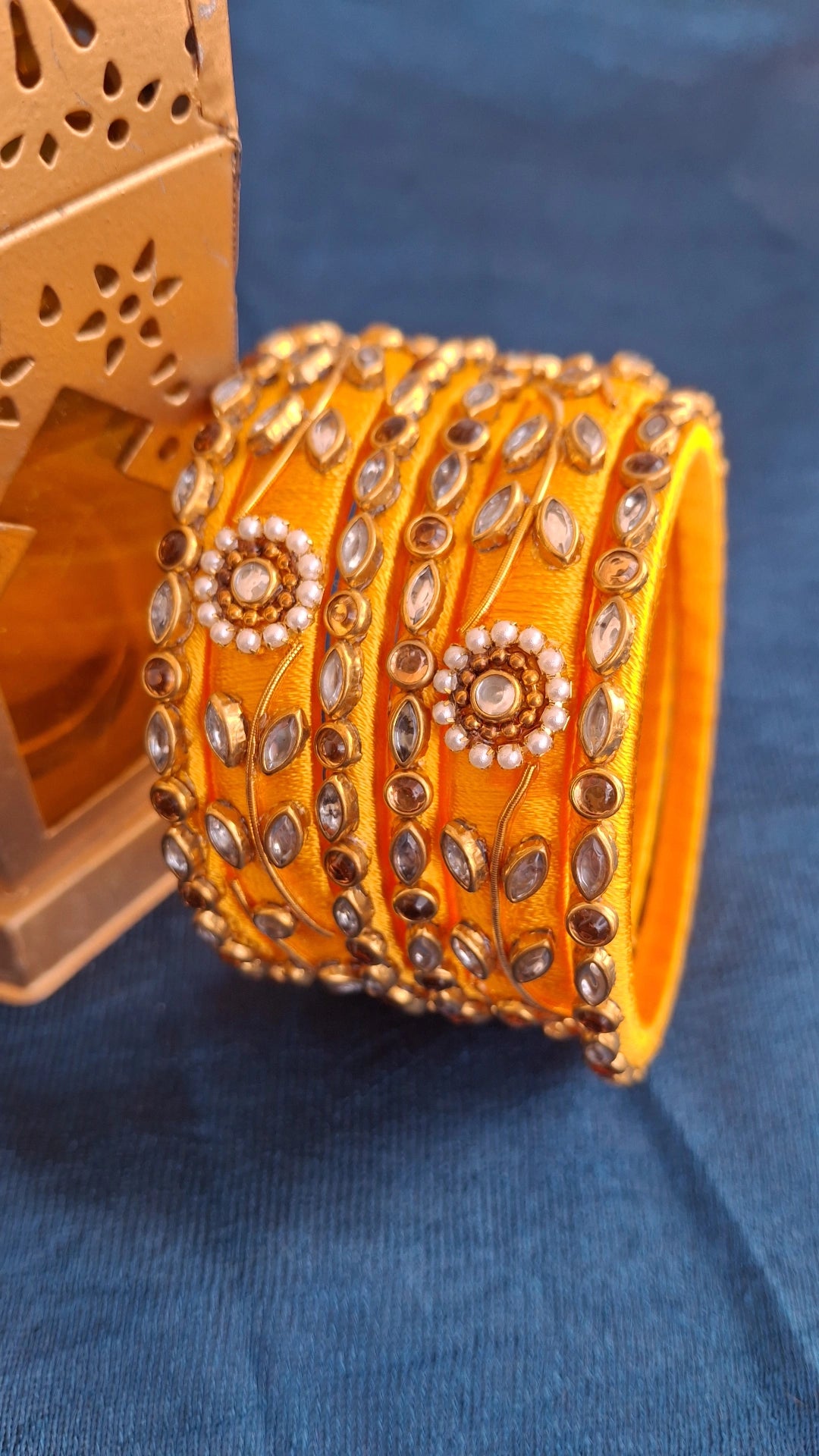 YELLOW SILKTHREAD FANCY BANGLES