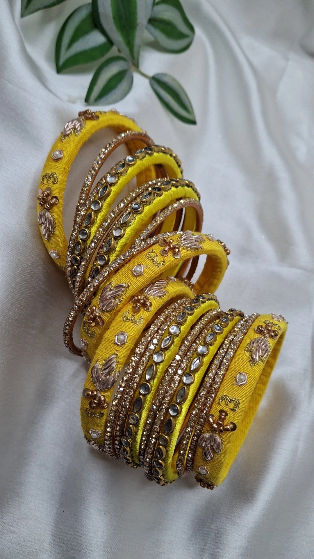 JASHN BRIGHT YELLOW ZARDOZI BANGLES