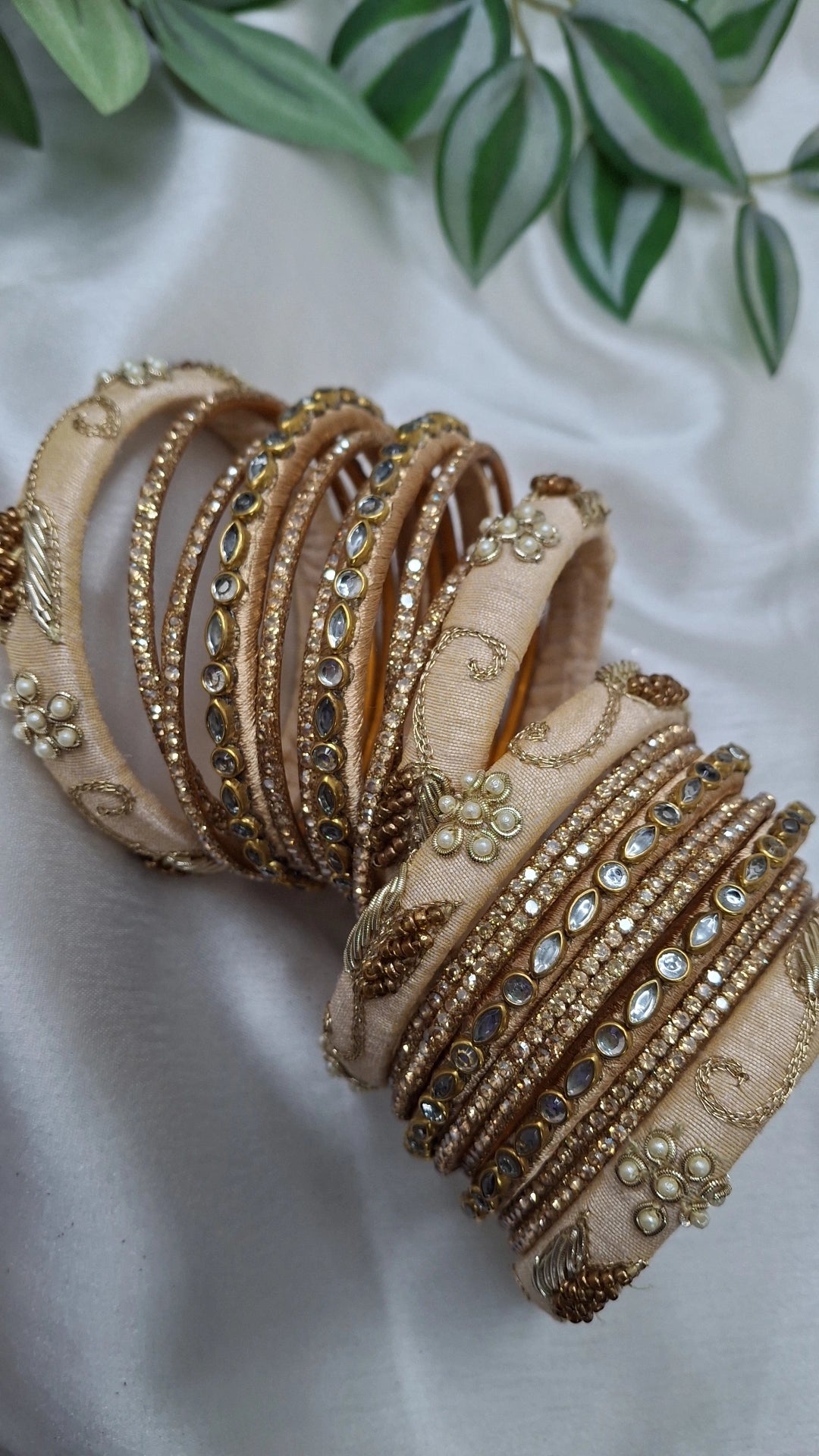 JASHN BEIGE 01 ZARDOZI BANGLES