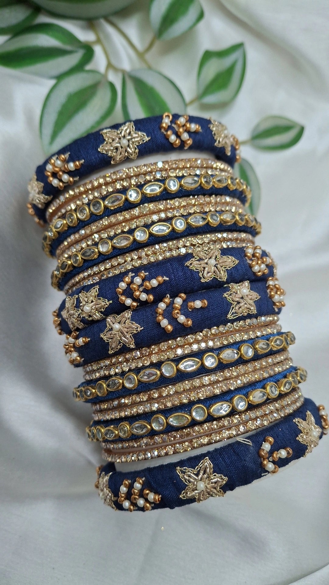 JASHN NAVYBLUE 01 ZARDOZI BANGLES