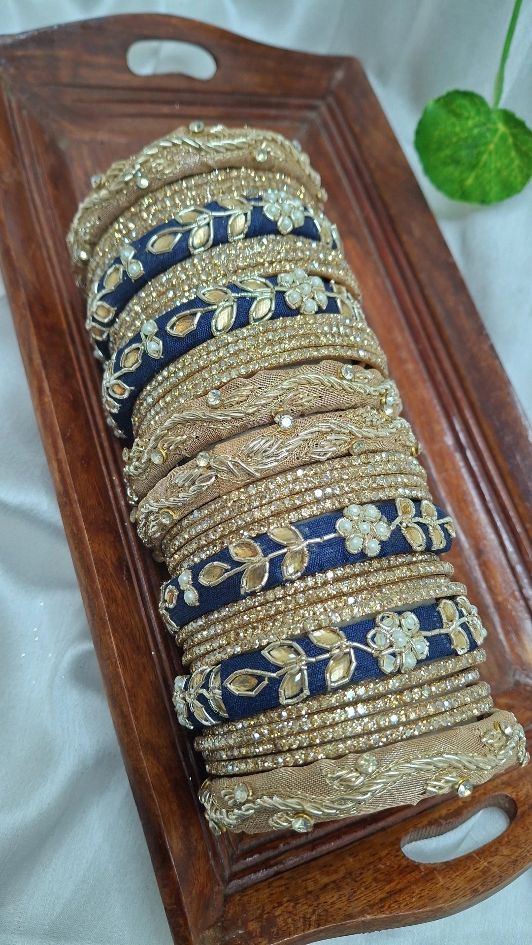 MAYUR NAVY BLUE ZARDOZI BANGLES
