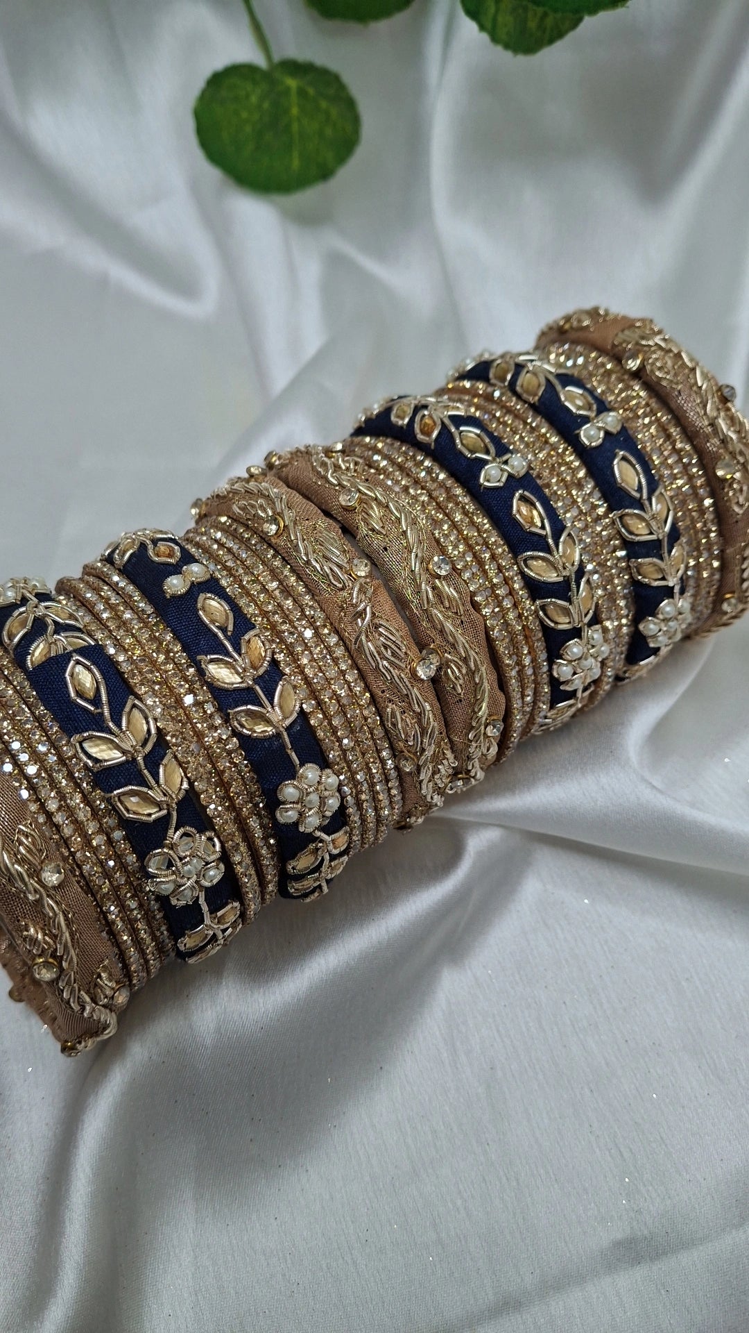 MAYUR NAVY BLUE ZARDOZI BANGLES