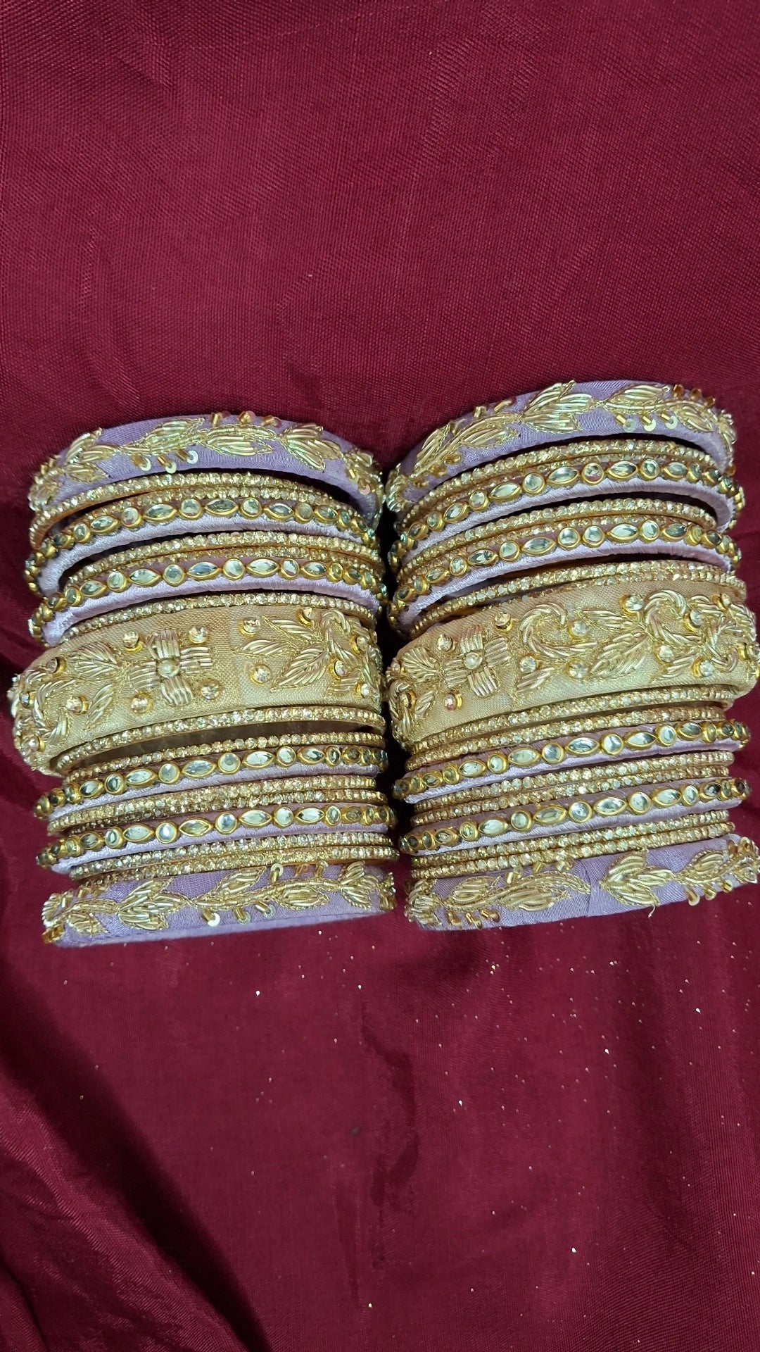 MAYUR PURPLEGOLD ZARDOZI BANGLES