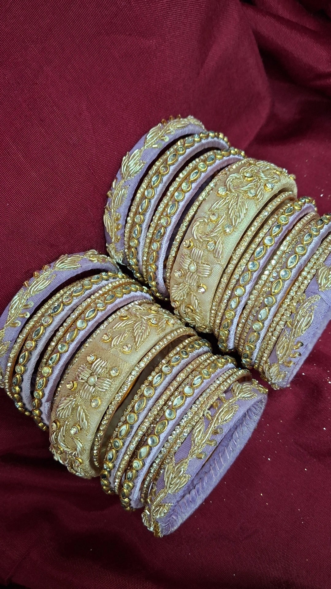 MAYUR PURPLEGOLD ZARDOZI BANGLES