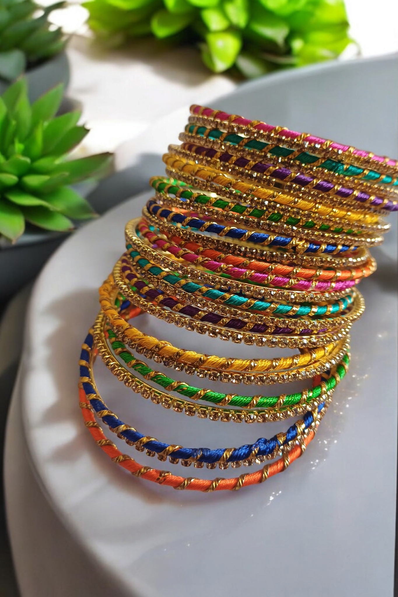 Twisted Elegance – Silk Thread Bangles