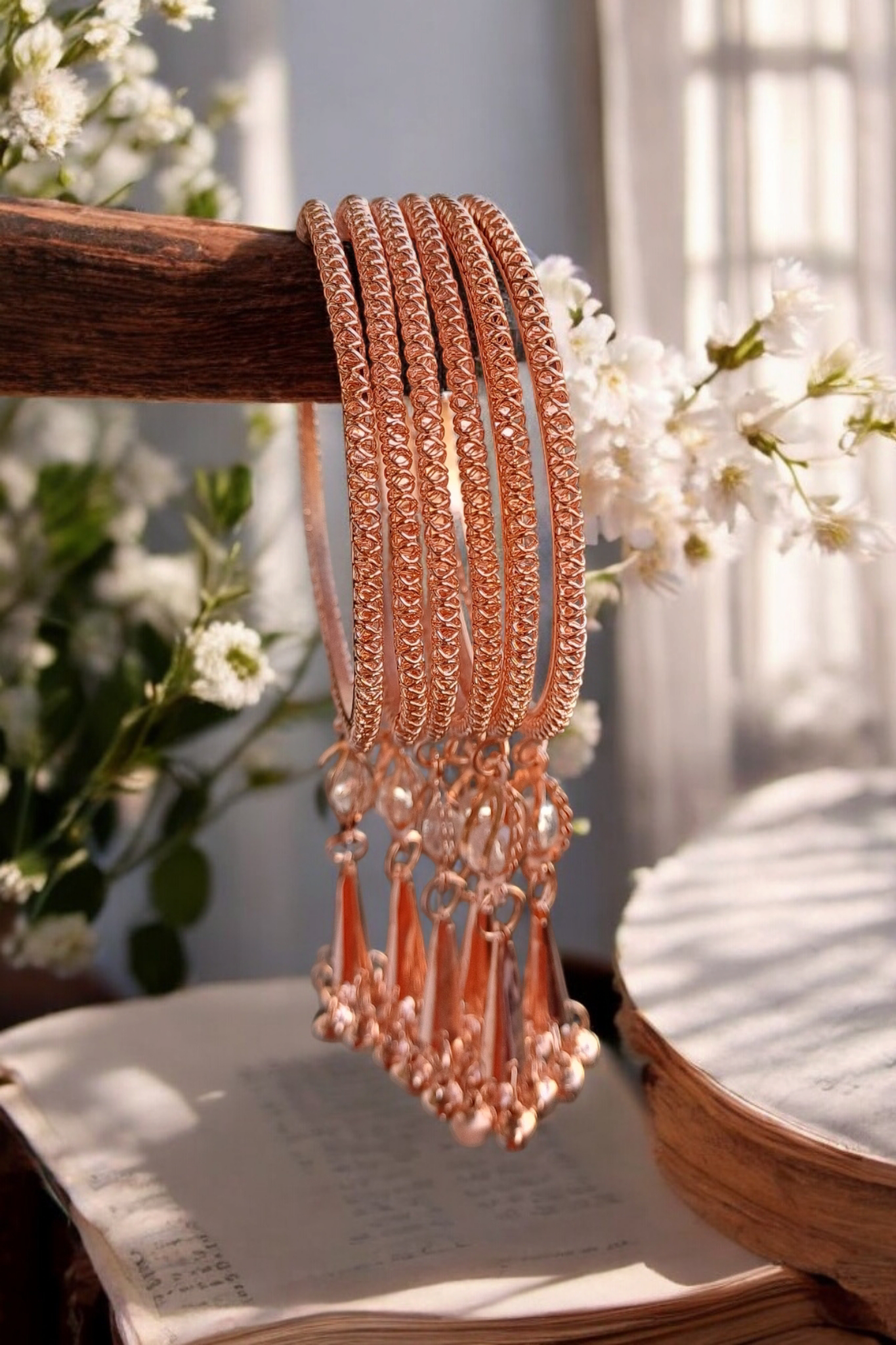 ROSY ROSEGOLD BANGLES SET OF 6