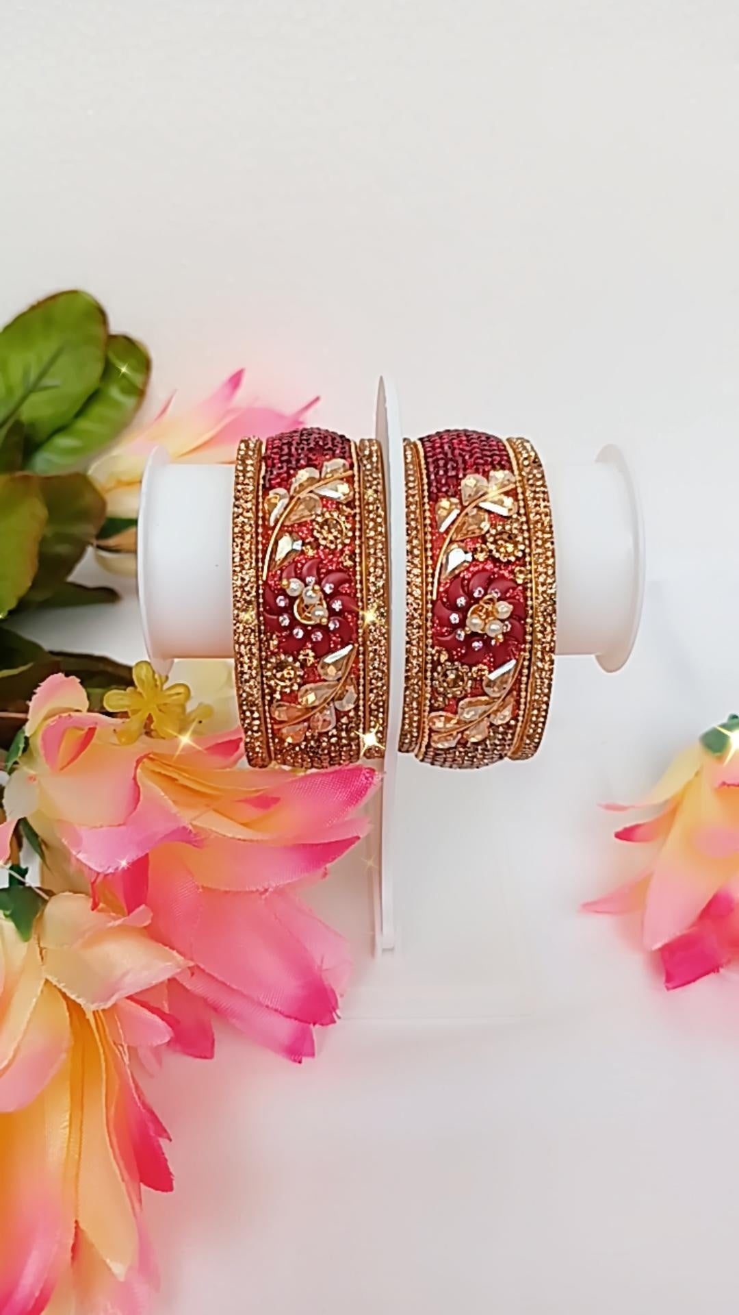 SONI RED FANCY BANGLES