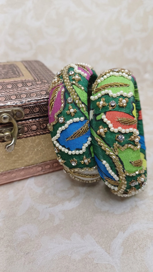 GREEN KALAMKARI BANGLES