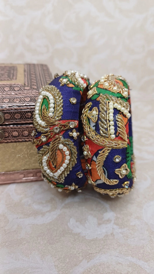 ROYAL BLUE KALAMKARI BANGLES