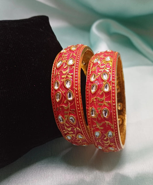 DARK PINK MEENAKARI BANGLES