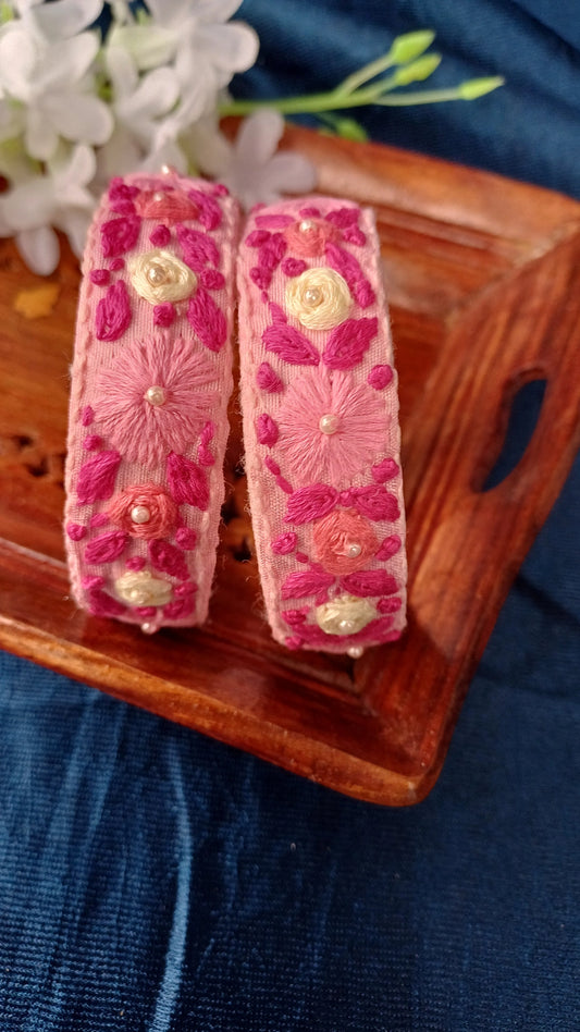 PINK CHIKANKARI BANGLES