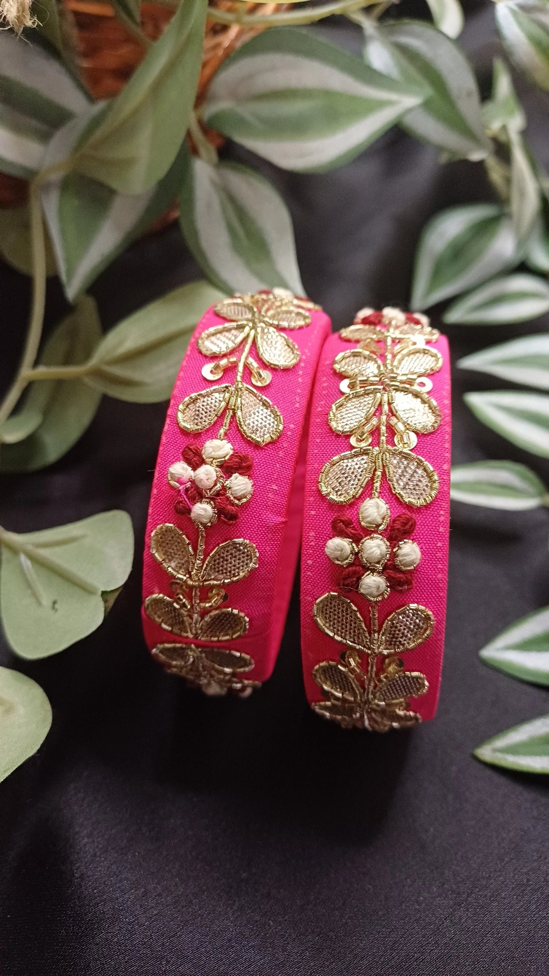 DARK PINK GOTA BANGLES