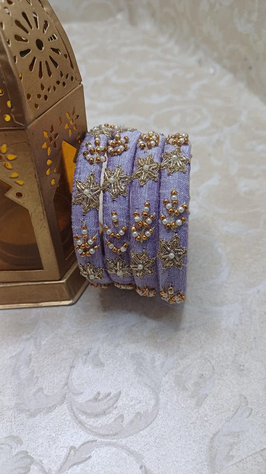 PURPLE ZARDOZI BANGLES