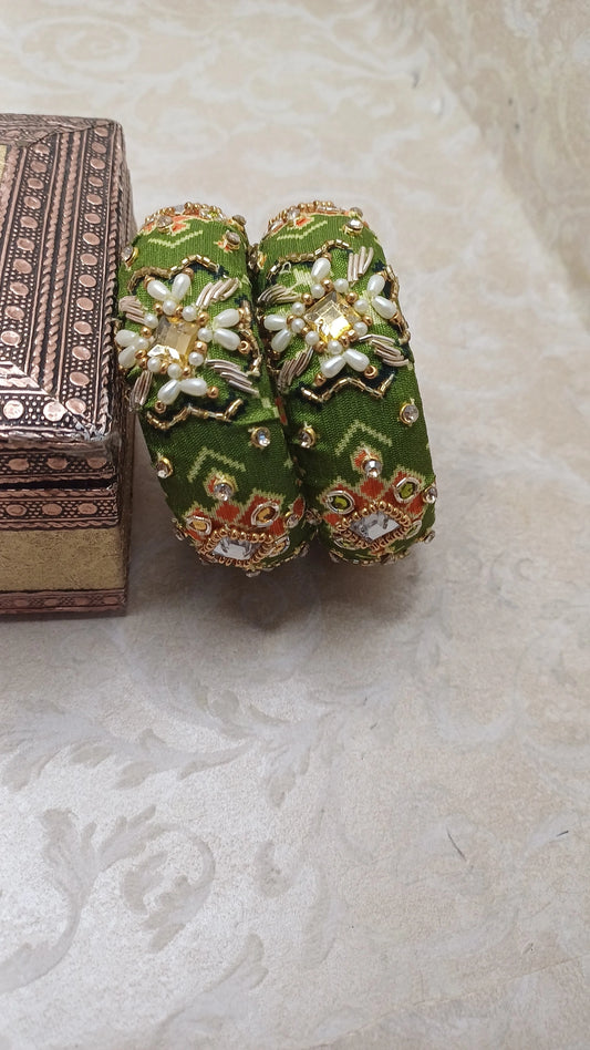 RATI GREEN  KALAMKARI BANGLES