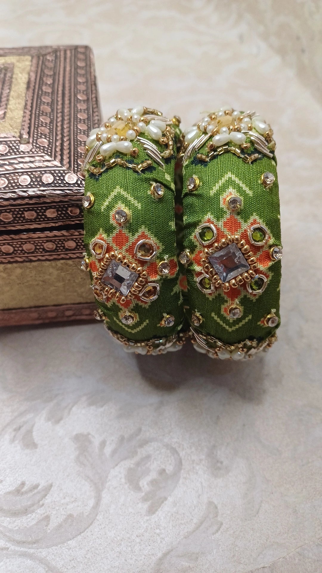 RATI GREEN  KALAMKARI BANGLES