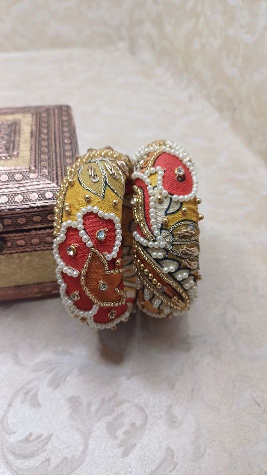 RAAZ YELLOW KALAMKARI BANGLES