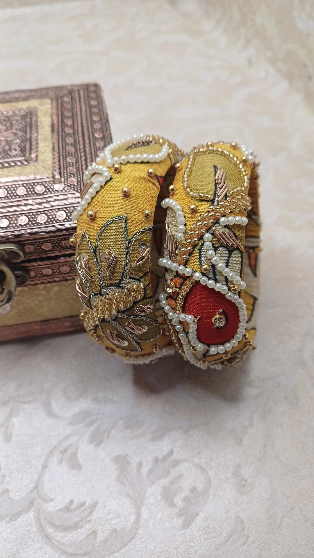 RAAZ YELLOW KALAMKARI BANGLES