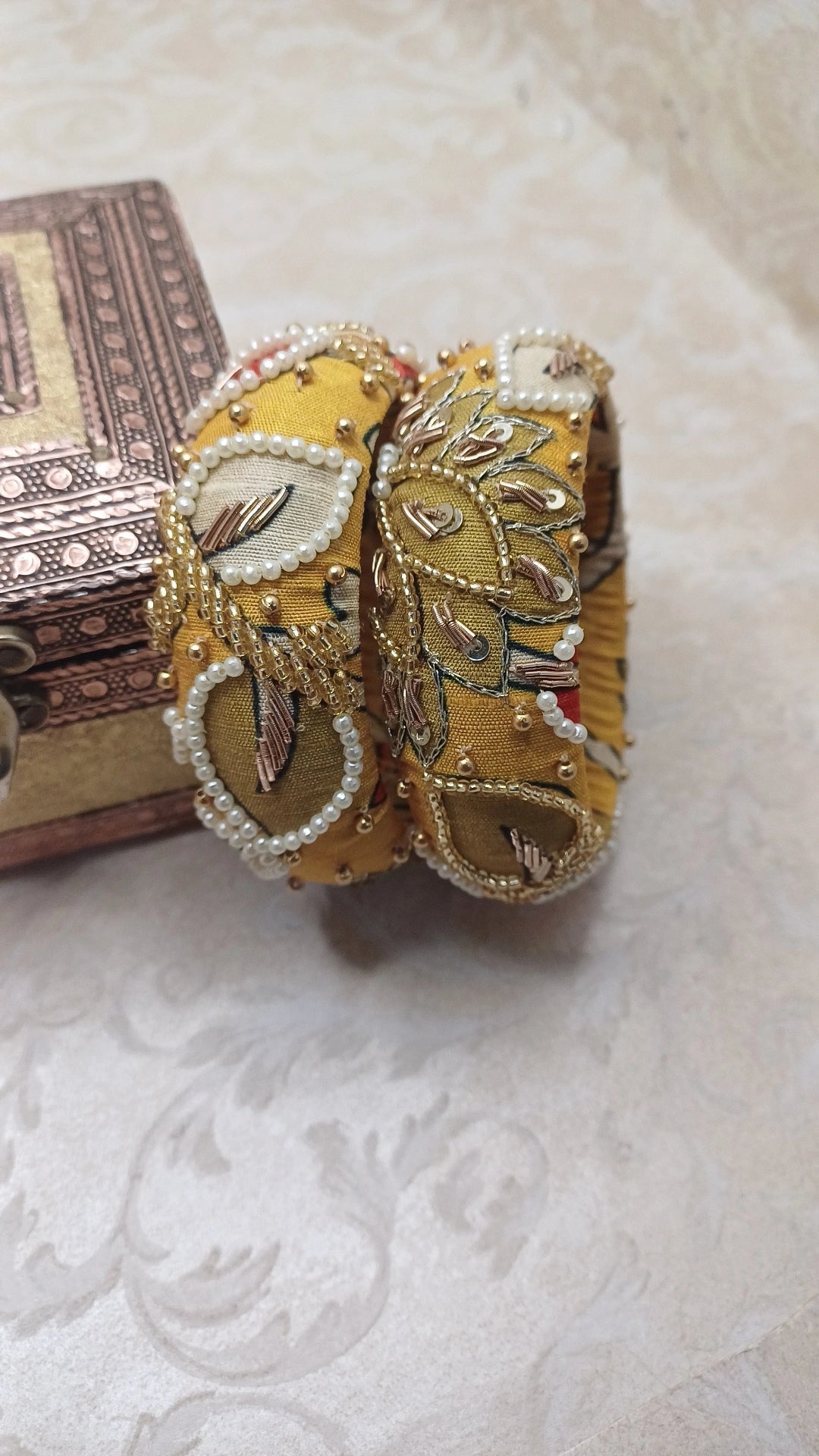 RAAZ YELLOW KALAMKARI BANGLES