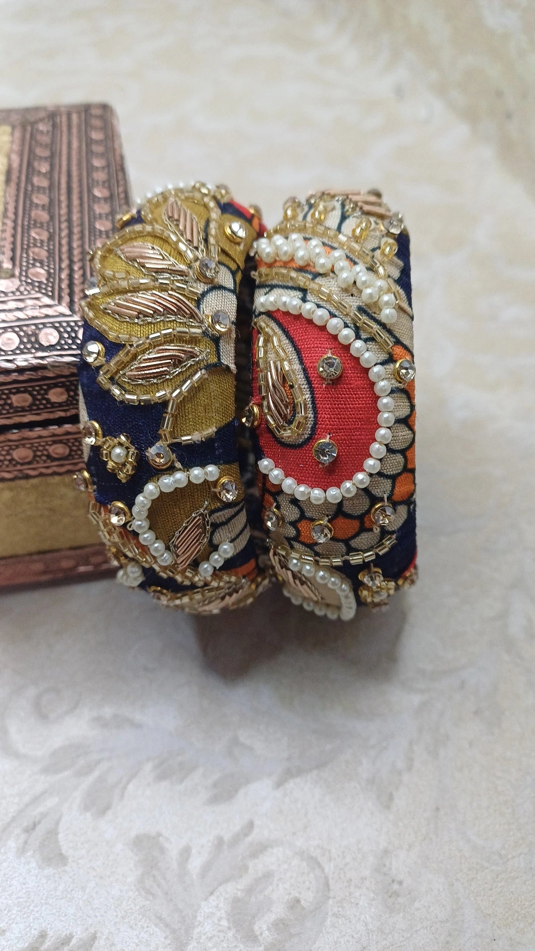 RAAZ NAVY BLUE KALAMKARI BANGLES