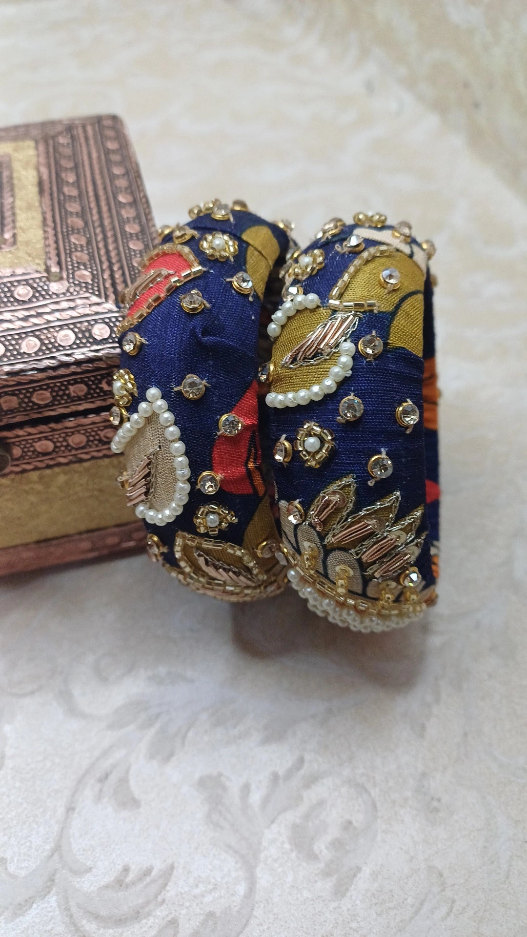 RAAZ NAVY BLUE KALAMKARI BANGLES