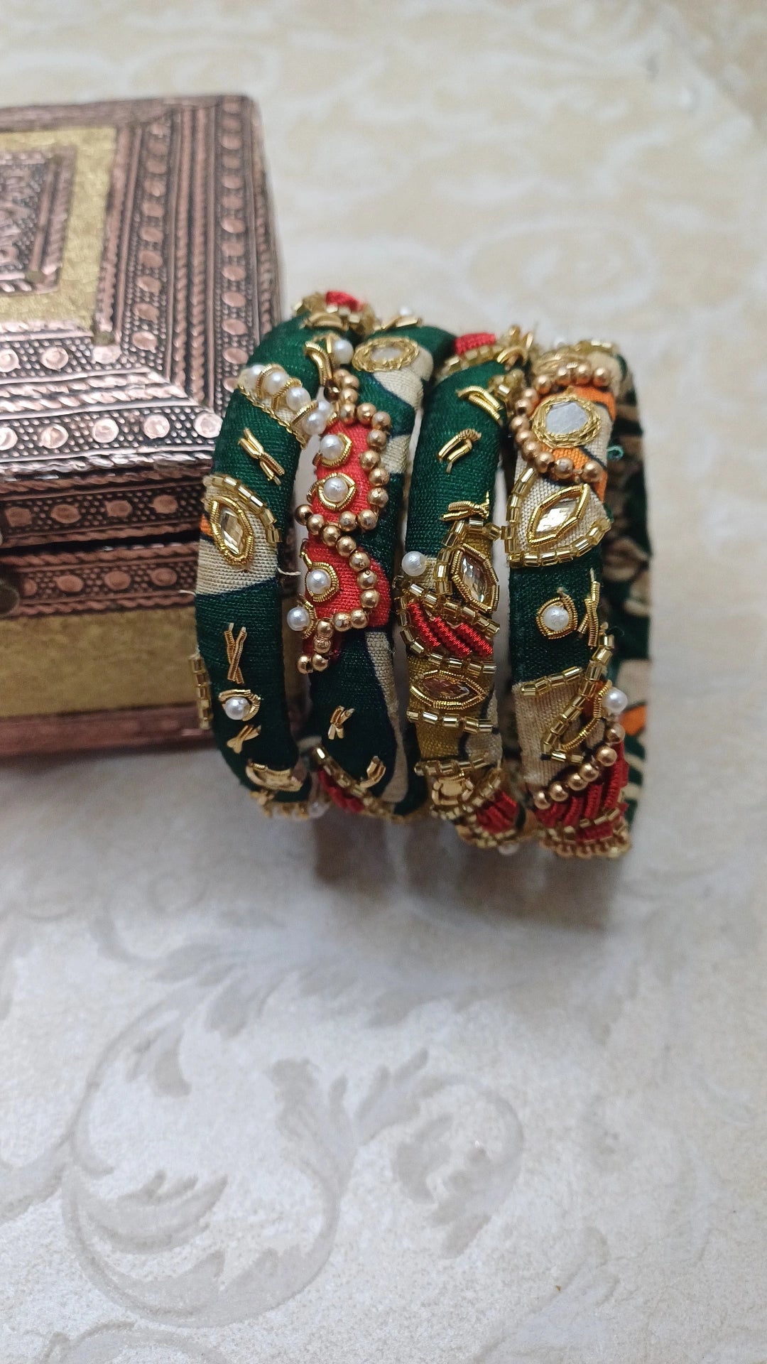 RAAGA GREEN KALAMKARI BANGLES