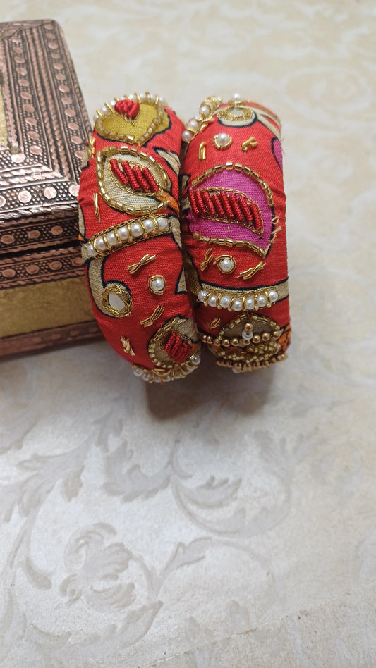 RAAZ RED KALAMKARI BANGLES